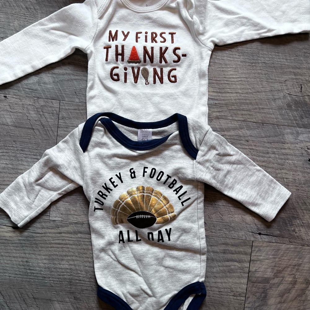 Set of two thanksgiving baby onesies 3m